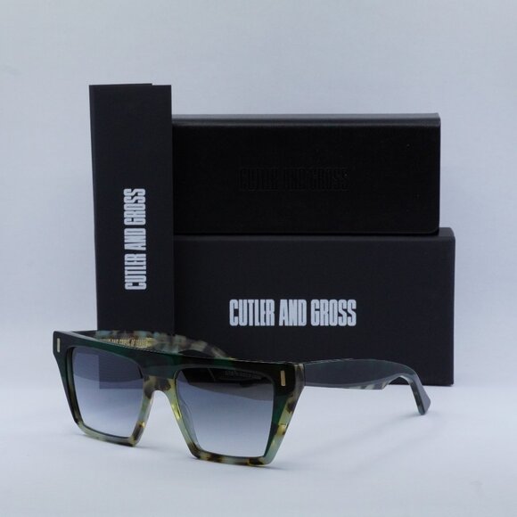 Cutler and Gross CG1352S 003 Square Sunglasses - Green Havana/Grey - Picture 1 of 8